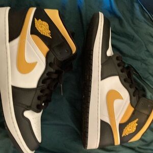 Jordan Air 1 Mid White and Black Sneakers